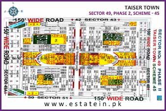 Sector 49 of Taiser Town Phase II High Resolution Map