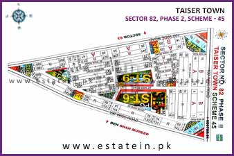 Sector 82 of Taiser Town Phase II High Resolution Map