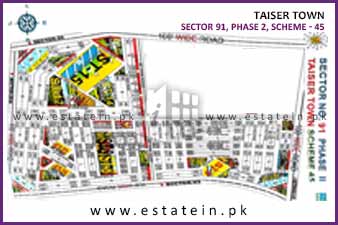 Sector 91 of Taiser Town Phase II High Resolution Map