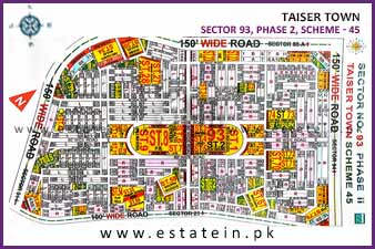 Sector 93 of Taiser Town Phase II High Resolution Map