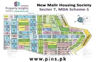 Sector 7 - NEW MALIR HOUSING SCHEME-1 High Resolution Map