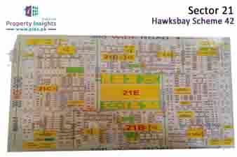 Sector 21B of Hawks Bay Housing Scheme High Resolution Map