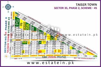Sector 35 of Taiser Town Phase II High Resolution Map