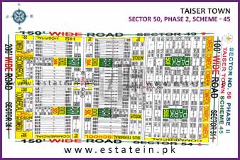 Sector 50 of Taiser Town Phase II High Resolution Map