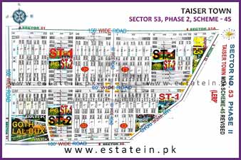 Sector 53 of Taiser Town Phase II High Resolution Map