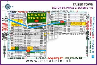 Sector 54 of Taiser Town Phase II High Resolution Map