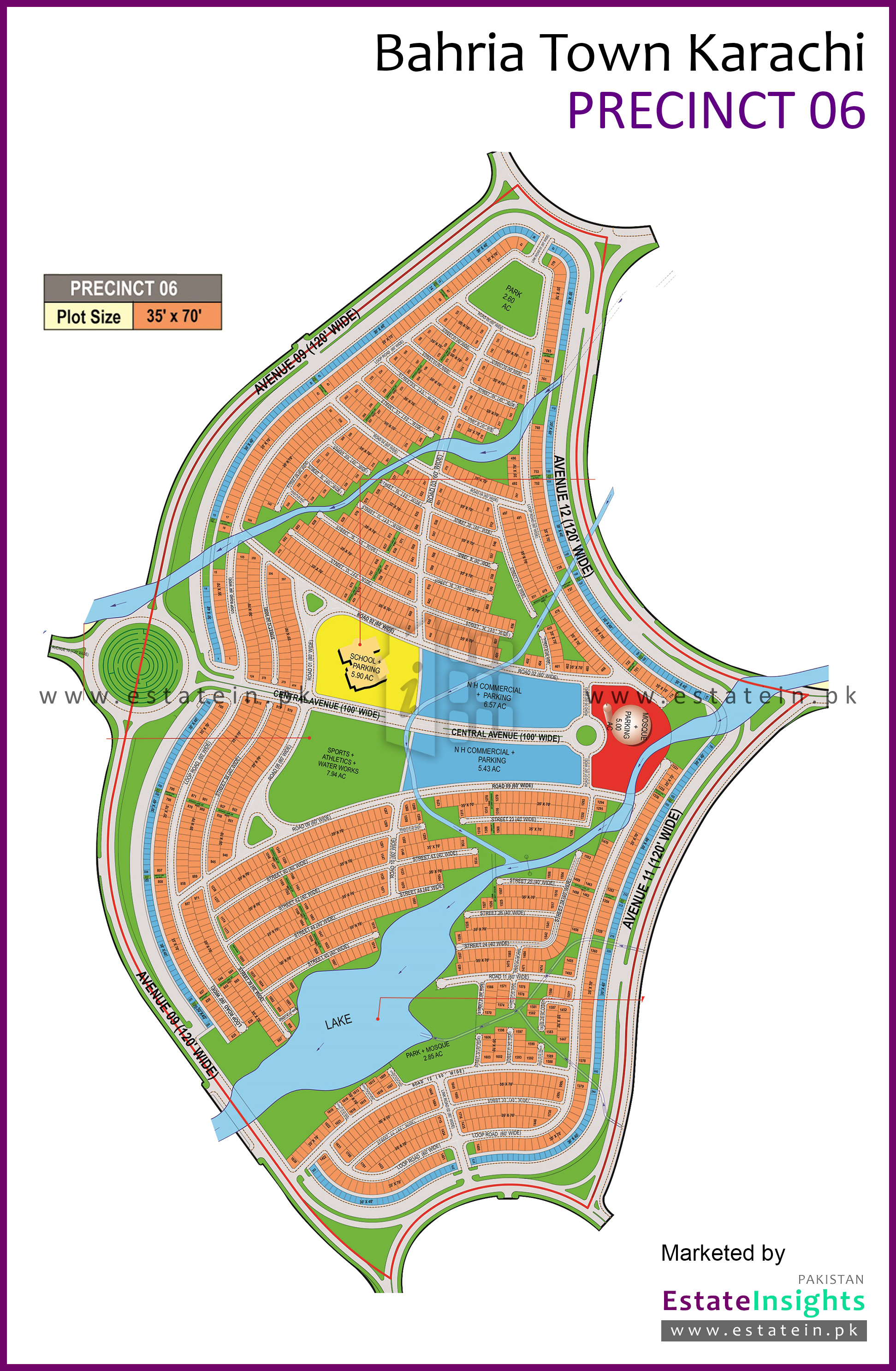 Junejo Town Karachi Map Layout Plan / Siteplan Map Of Precinct-6 Bahria Town Karachi Bahria Town  Karachi Karachi.