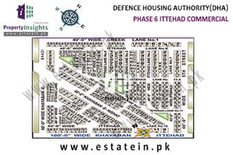 Ittehad Commercial Area of Phase 6 High Resolution Map