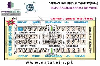 Shahbaz Commercial Area of Phase 6 High Resolution Map