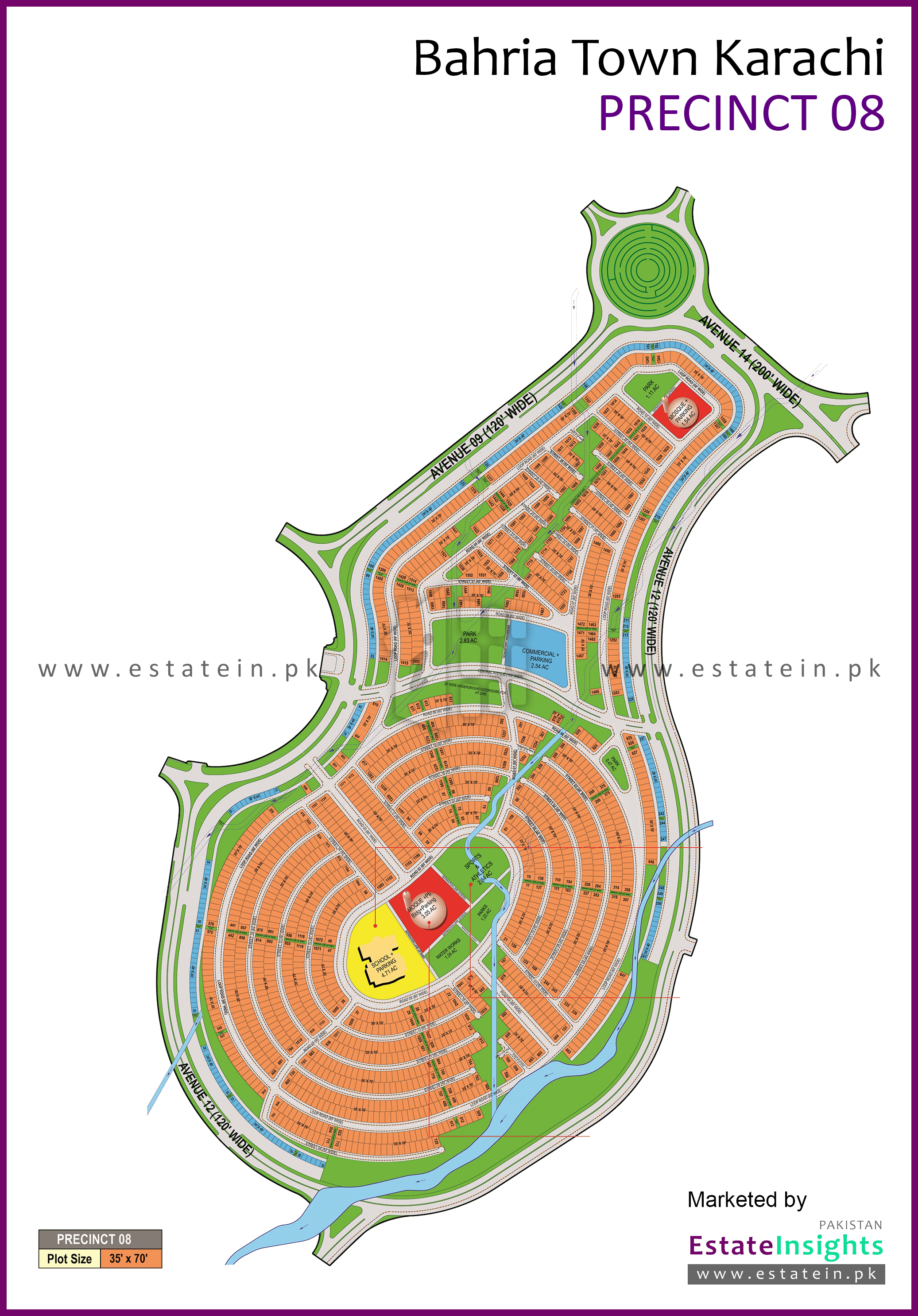 Junejo Town Karachi Map Layout Plan / Siteplan Map Of Precinct-8 Bahria Town Karachi Bahria Town  Karachi Karachi.