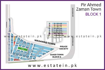 Zaman Town Karachi Map High Resolution Society Maps / Siteplan Of Pir Ahmed Zaman Town Scheme 33  Karachi.