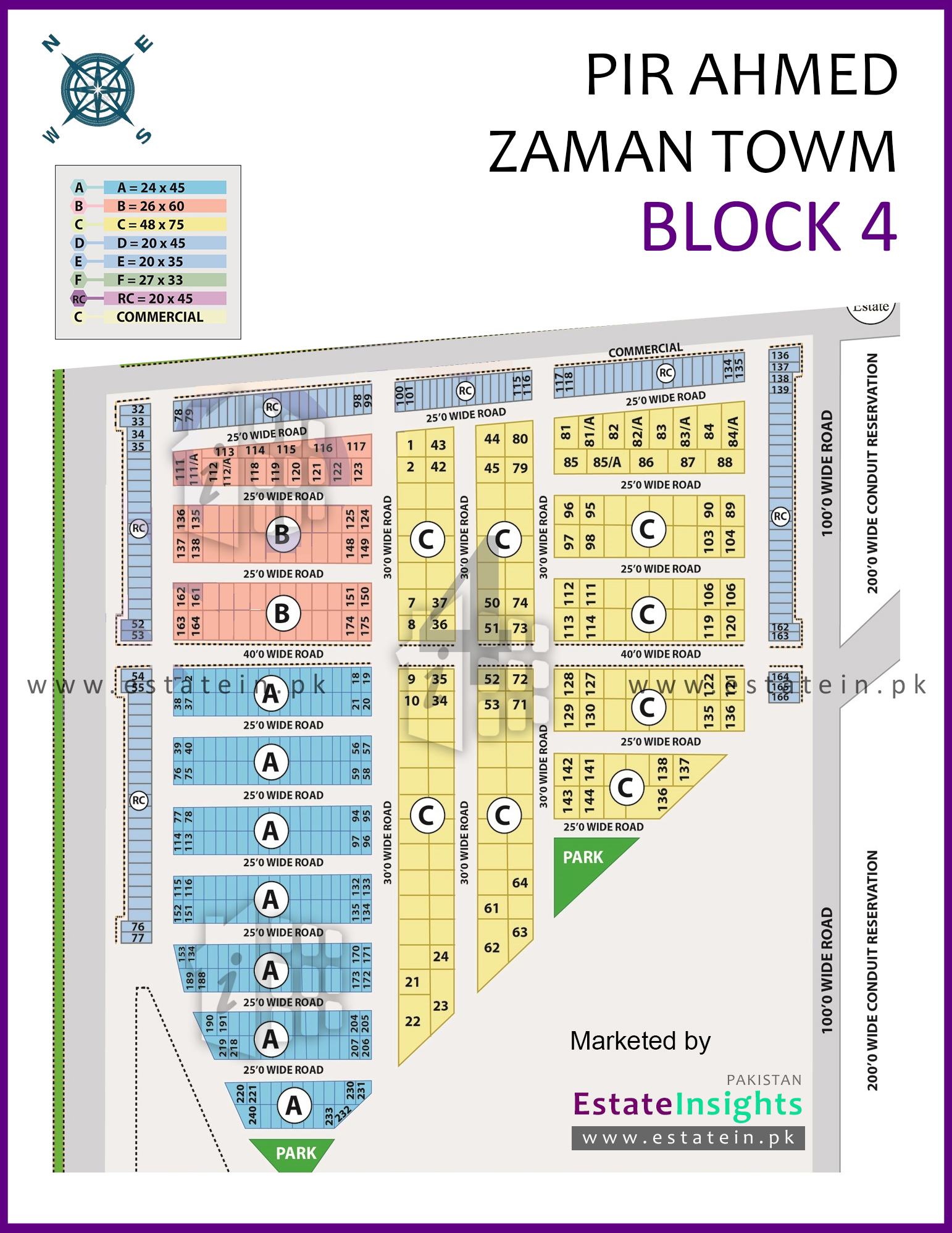 Zaman Town Karachi Map Layout Plan / Siteplan Map Of Block 4 Pir Ahmed Zaman Town Scheme 33 Karachi .
