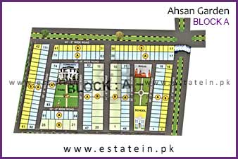 Block A of Ahsan Garden and Ahsan Grand City High Resolution Map