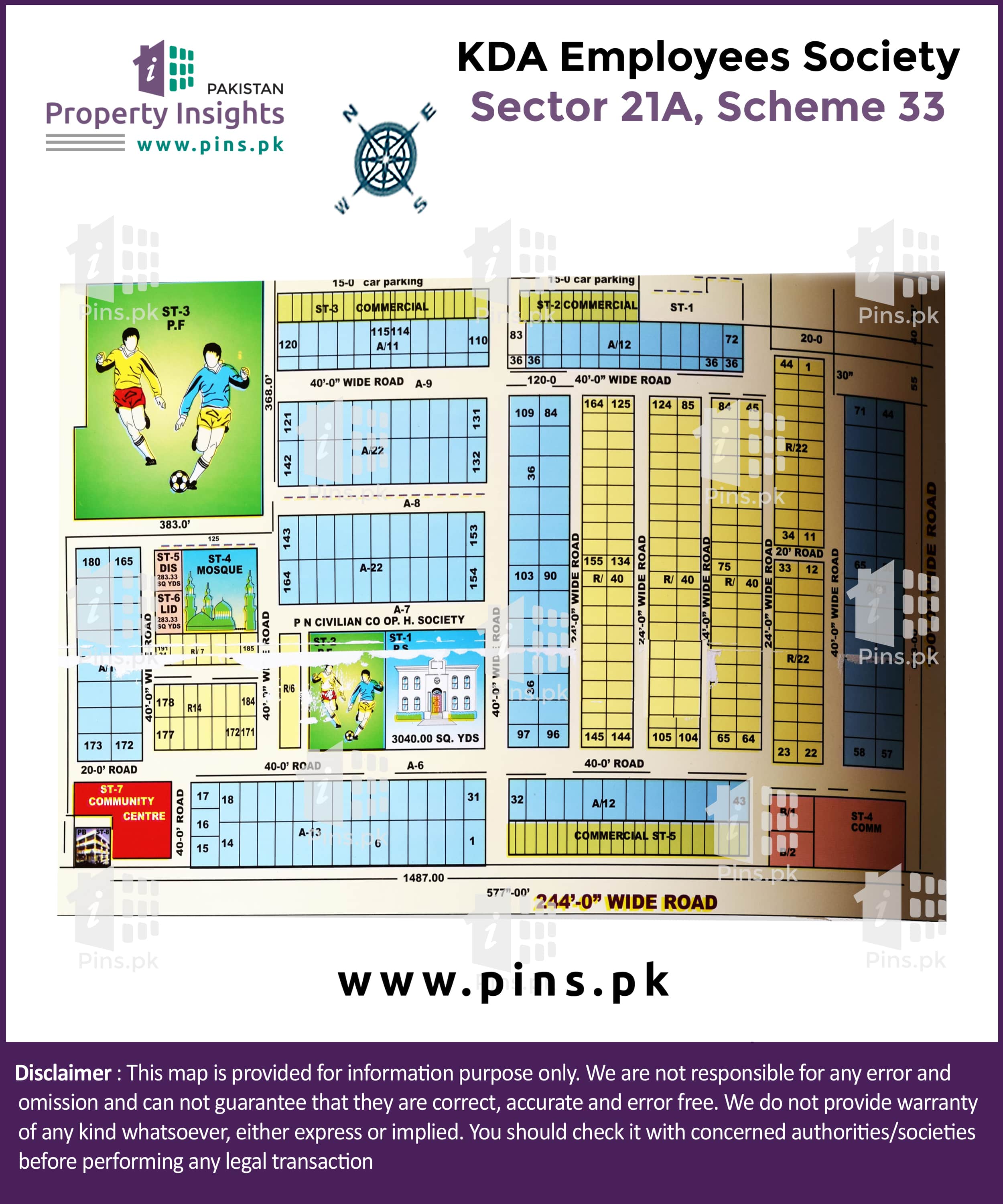 Kda Officers Society Karachi Map Layout Plan / Siteplan Map Of Kda Echs 21 Kda Employees Cooperative Housing  Society Scheme 33 Karachi.