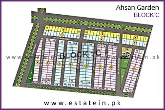 Block C of Ahsan Garden and Ahsan Grand City High Resolution Map