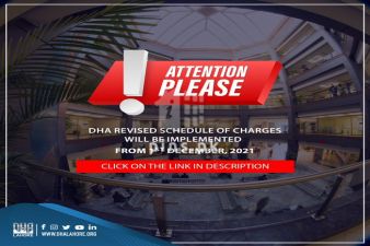 Revised dues of charges in DHA Lahore will be implemented from December 1st , 2021