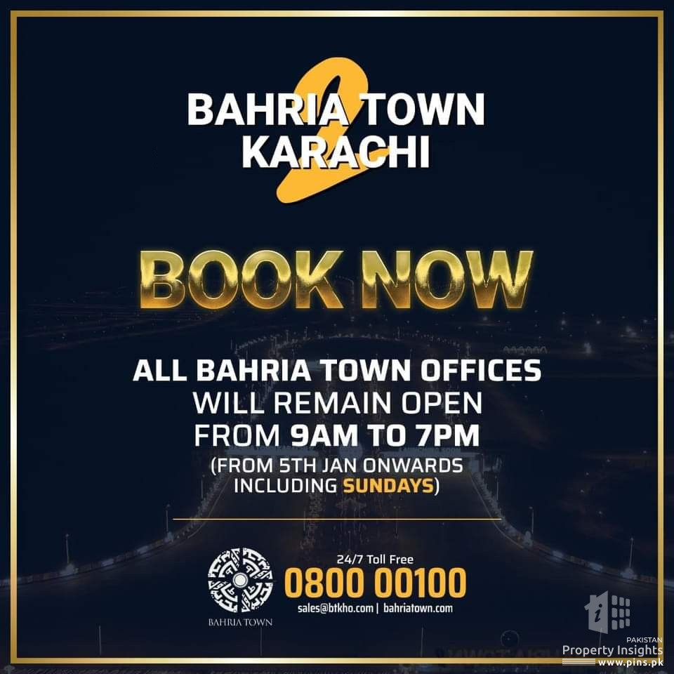 Bahria Town Karachi 2 - Pakistan Biggest & Grandest Project is now OPEN for booking 