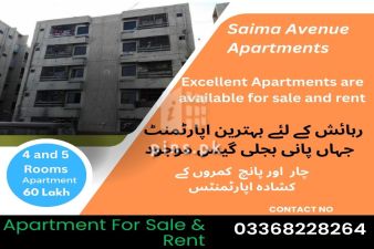 Saima Avenue Apartment 4 and  5 Rooms Apartment starting from 80 Lakh