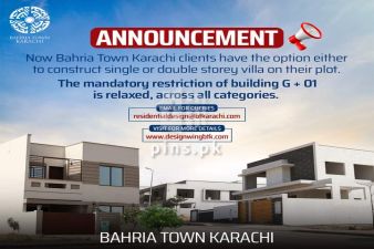 Bahria Town Karachi Allowing Single Story House Construction