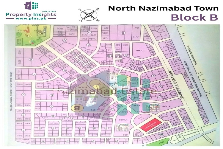 Site Plan of North Nazimabad Block-B