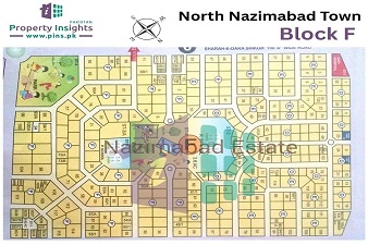 North Nazimabad Block-F High Resolution Map