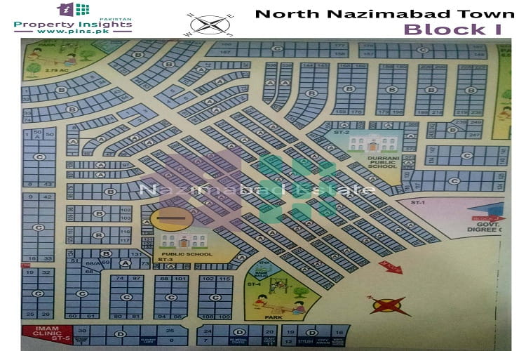 Site Plan of North Nazimabad Block-I