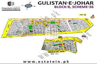 Gulistan-e-Johar Block-8 High Resolution Map