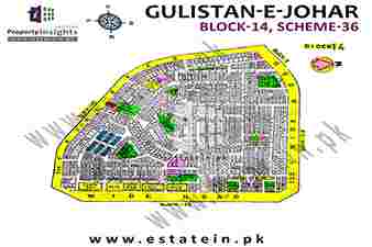 Gulistan-e-Johar Block-14 High Resolution Map