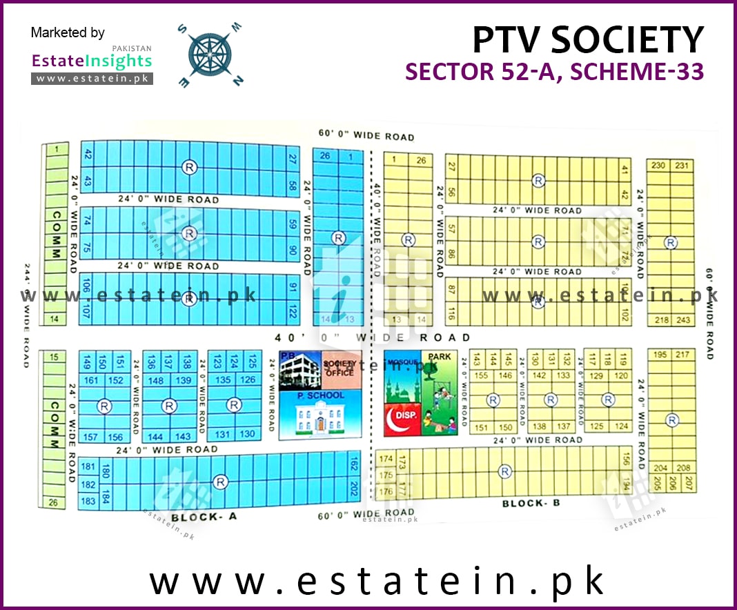 Scheme 33 Societies Map View High Resolution Project / Society Maps / Siteplan Of Ptv Cooperative  Housing Society Scheme 33 Karachi.