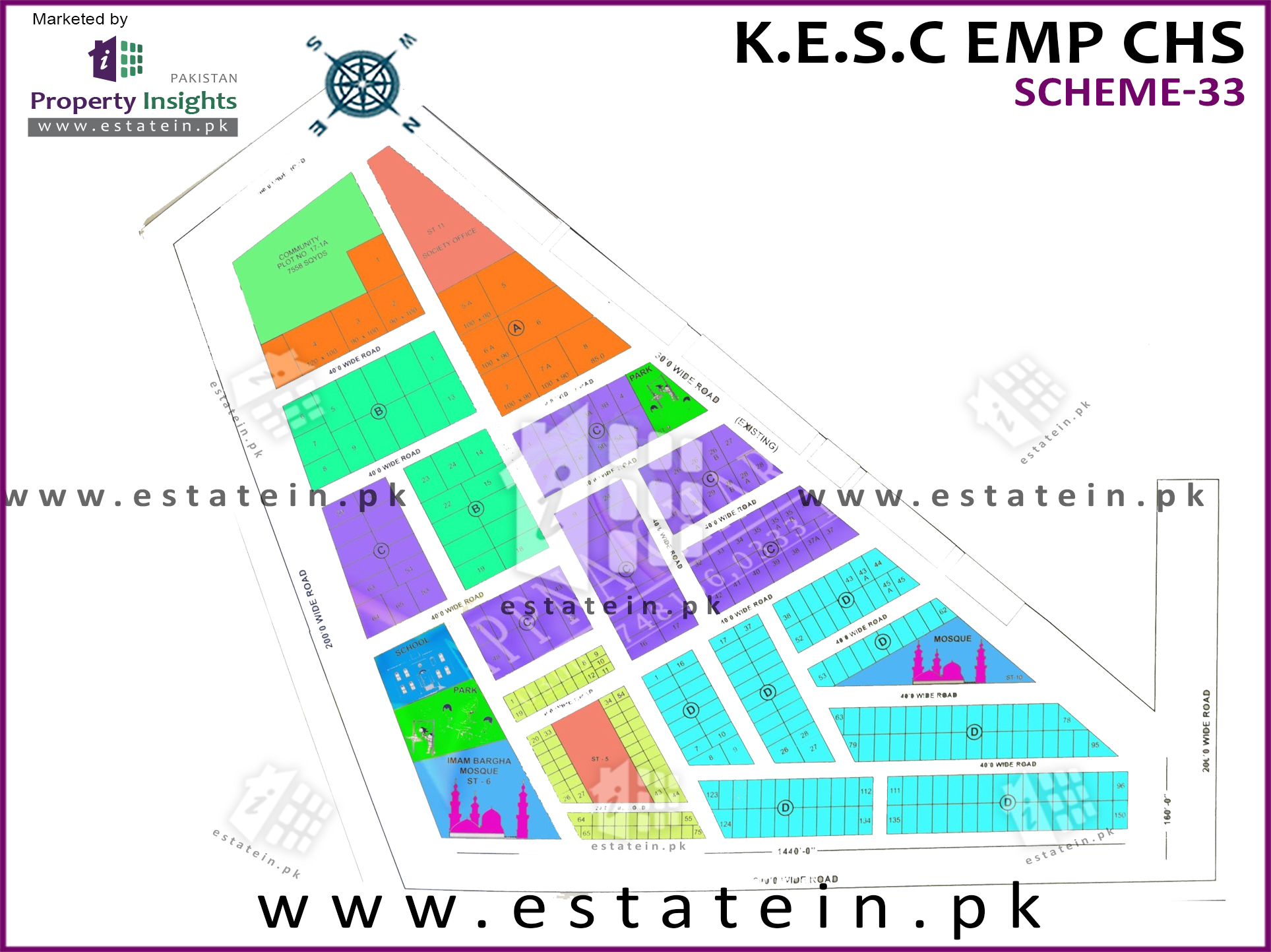 View High Resolution Project / Society Maps / Siteplan of KESC Society