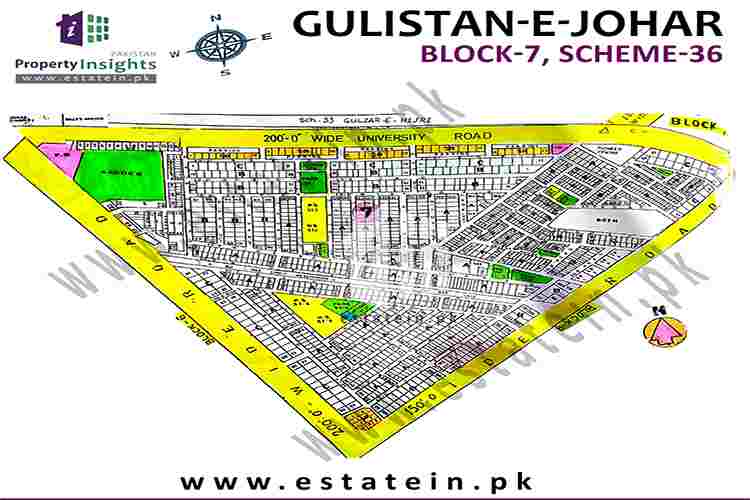 Site Plan of Gulistan-e-Johar Block-7