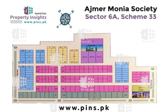 Ajmer Moinia Cooperative Housing Society High Resolution Map