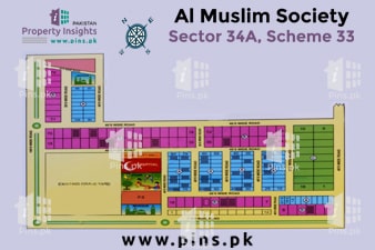 Al-Muslim Cooperative Housing Society High Resolution Map