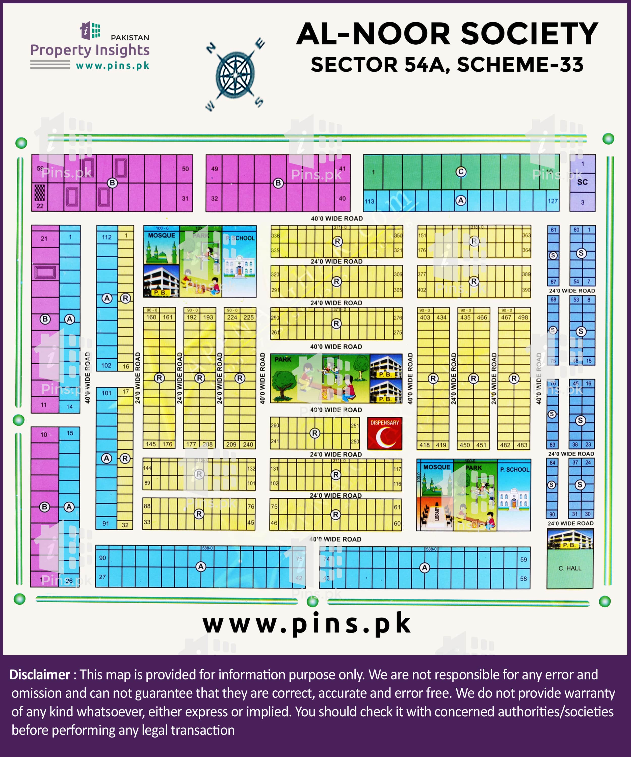 Al Noor Society Karachi Map View High Resolution Project / Society Maps / Siteplan Of Al Noor  Multipurpose Chs Scheme 33 Karachi.