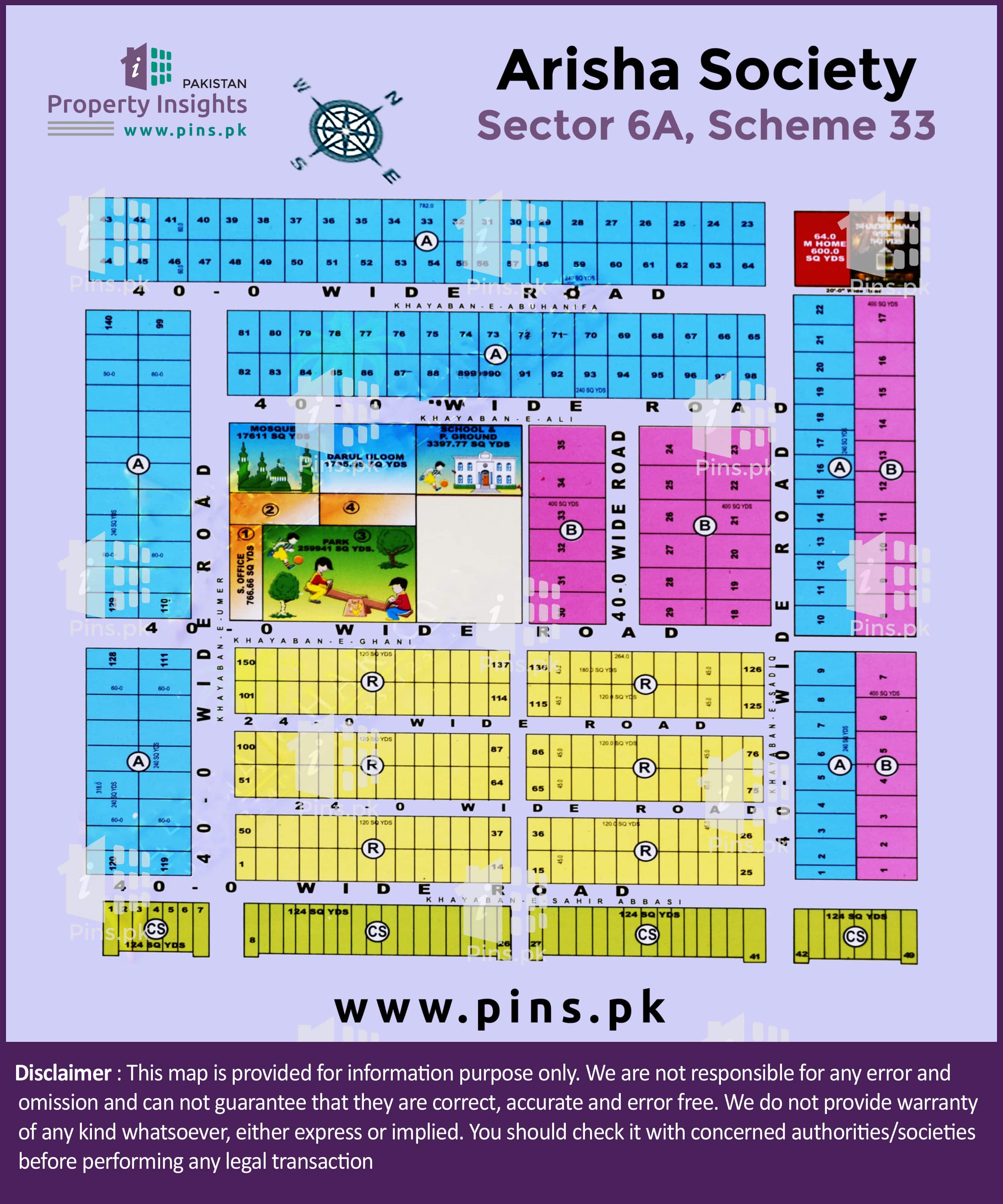 Scheme 33 Societies Map View High Resolution Project / Society Maps / Siteplan Of Arisha  Cooperative Housing Society Scheme 33 Karachi.