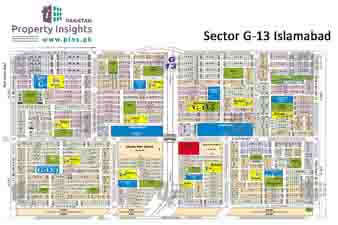 Sector G-13 High Resolution Map