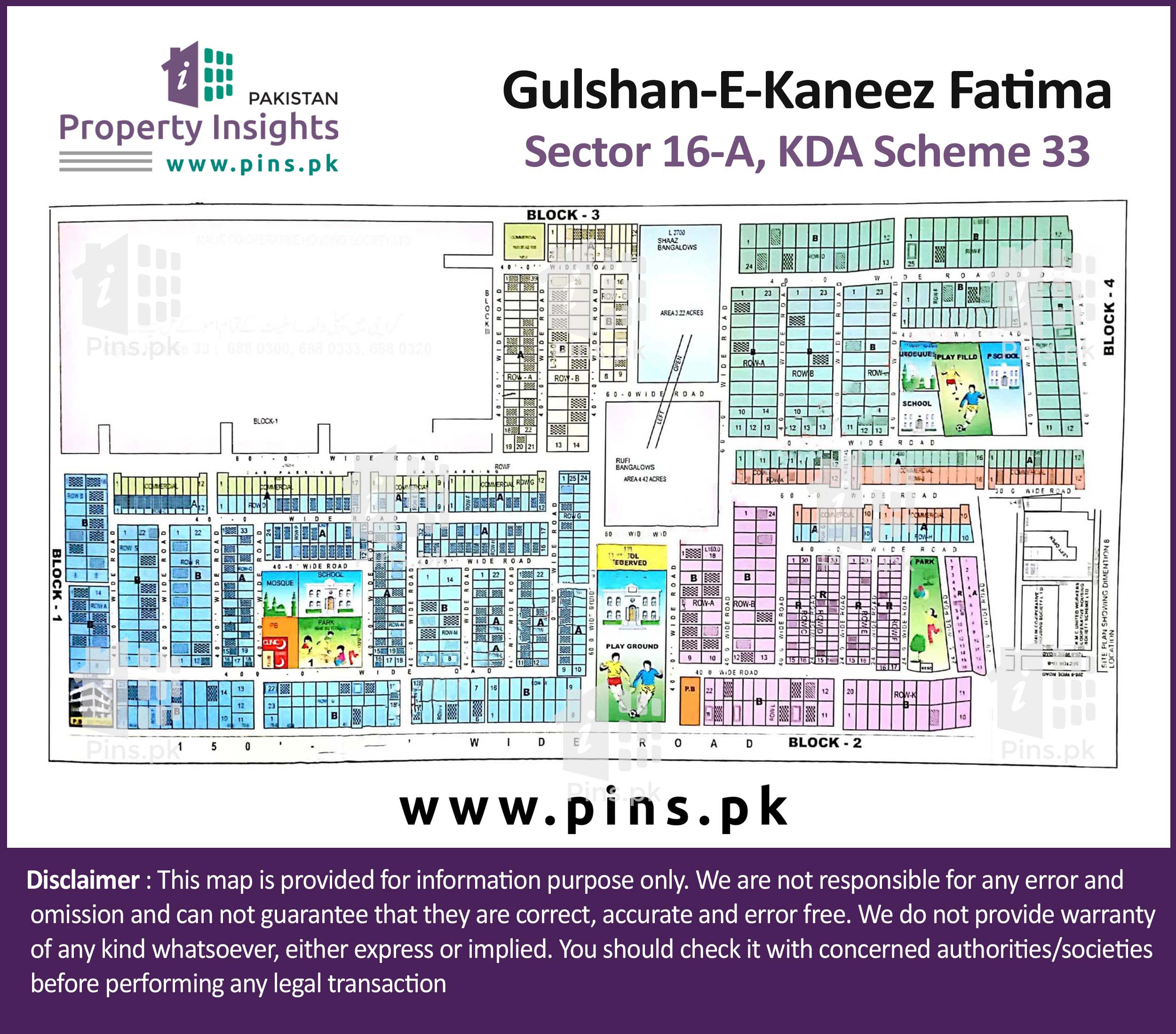 Layout plan / Siteplan Map of Block 1 GulshaneKaneez Fatima Society