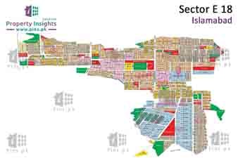 Sector E-18 High Resolution Map