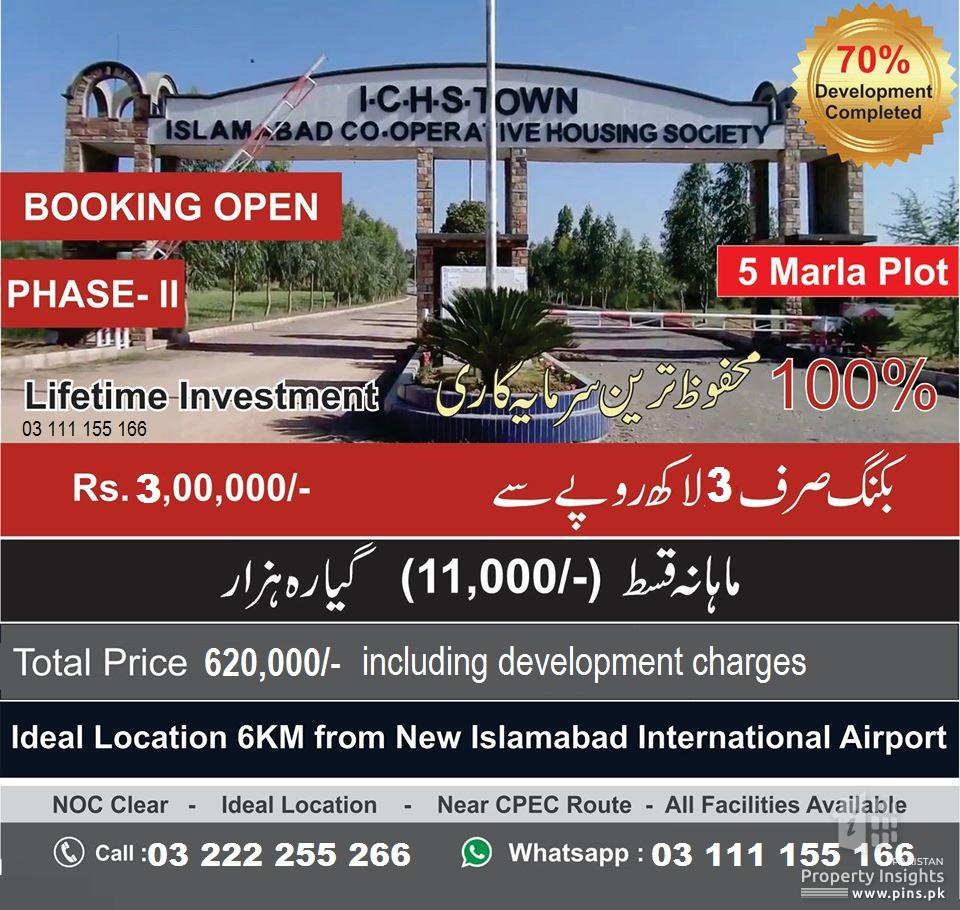 ICHS TOWN, Islamabad cooperative housing society 5 Marla plot for sale