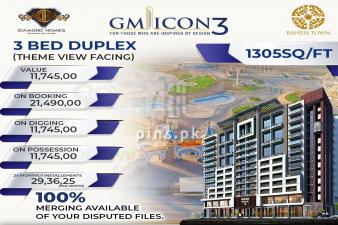 3 Bed Duplex Apartment in GM ICON 3 Bahria Town Karachi on Installments