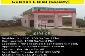 120, 200 Sq.Yard Plot for sale in Gulshan-e-Bilal Scheme 45