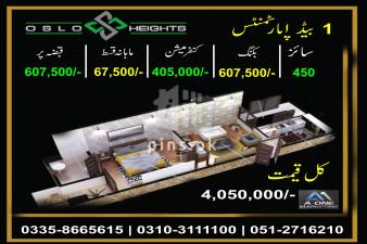 1 bed apartment for Sale in Oslo Heights Islamabad