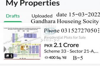 400 sq yards plot for sale in Gandhara Housing Society Scheme 33