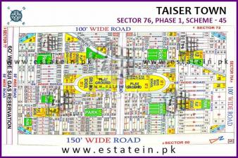 80 yards corner plot for sale in Sector 73-3 Taiser Town Phase I