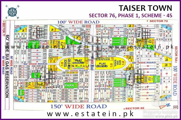 80 yards corner plot for sale in Sector 73-3 Taiser Town Phase I