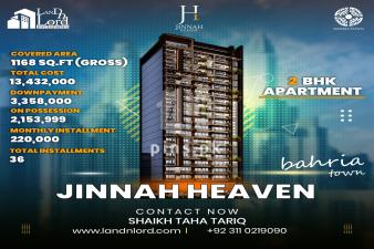 JINNAH HEAVEN 2BHK 1168 SQFT APARTMENT 3-YEAR INSTALLMENT PAYMENT SCHEDULE
