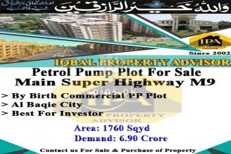 Petrol pump plot for Sale on Main Super Highway M9 Karachi
