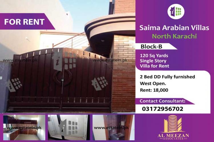 New Single 120 Banglow on Rent in Saima Arabian Villas