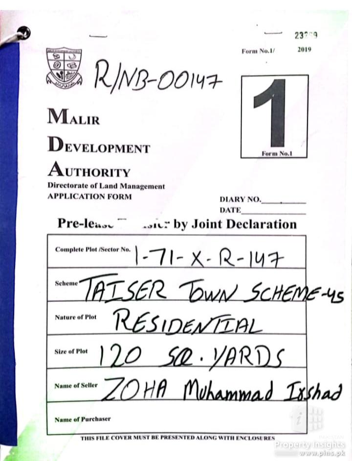 120 yard plot for sale sector 71 taiser town