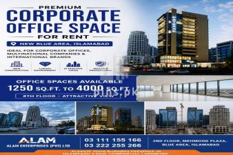 Premium Corporate Office Space for Rent – New Blue Area, Islamabad